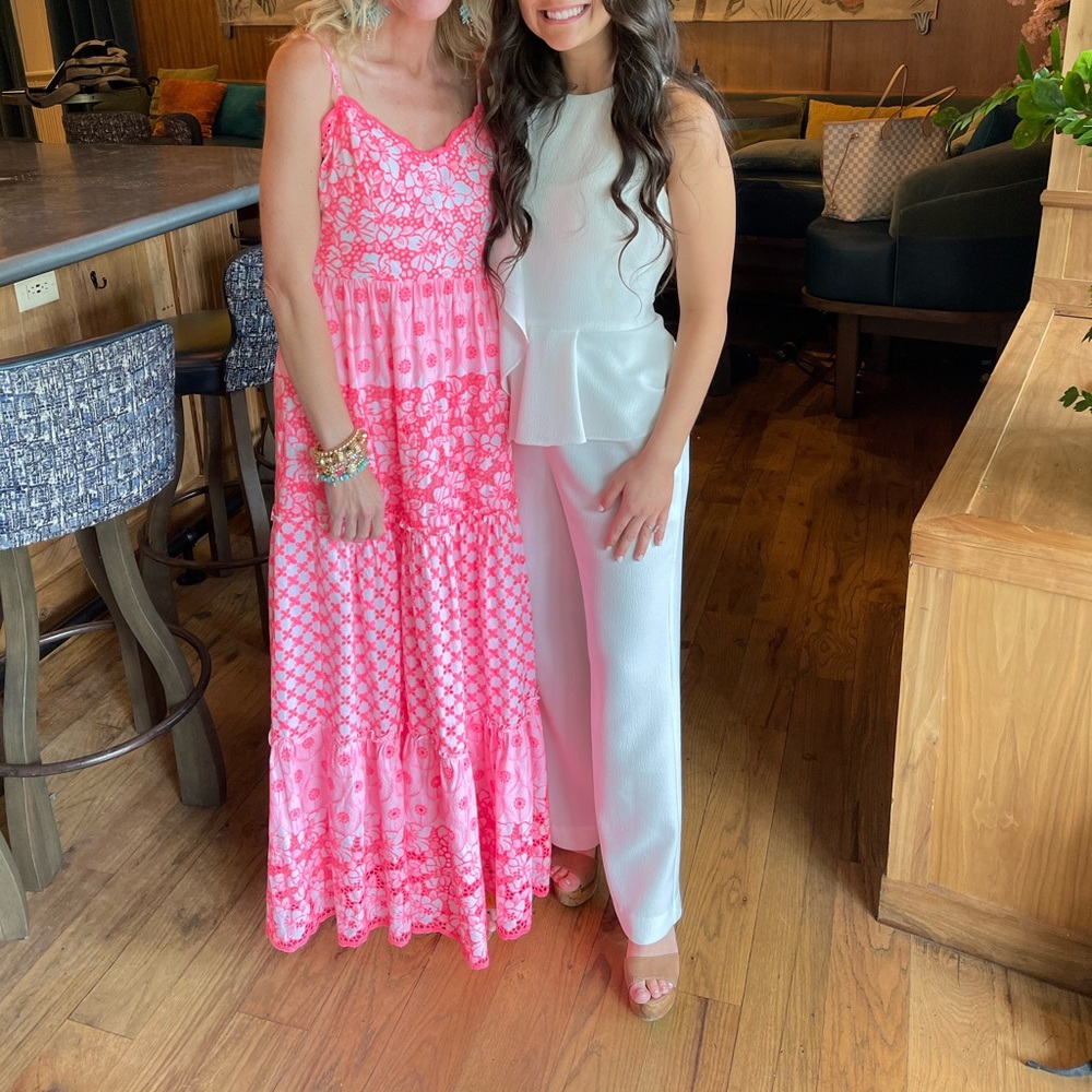 Black Halo Felicia Draped Ruffle Wide Leg Jumpsuit